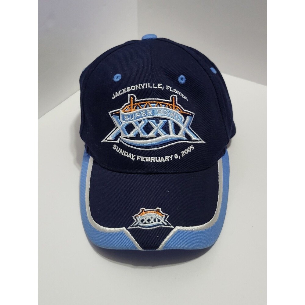 NFL Jacksonville Florida Super Bowl XXXIX 2005 Mens Baseball Cap Blue